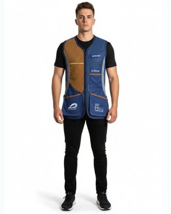 Men’s Shooting Vest Blue – Reinforced Panels, Regular Fit